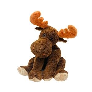 Ty Pluffies Lumpy Moose Plush Stuffed Animal Brown Orange 2003 8” Tylux Soft Toy